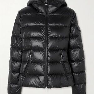 Moncler Black Shiny Quilted Puffer Coat